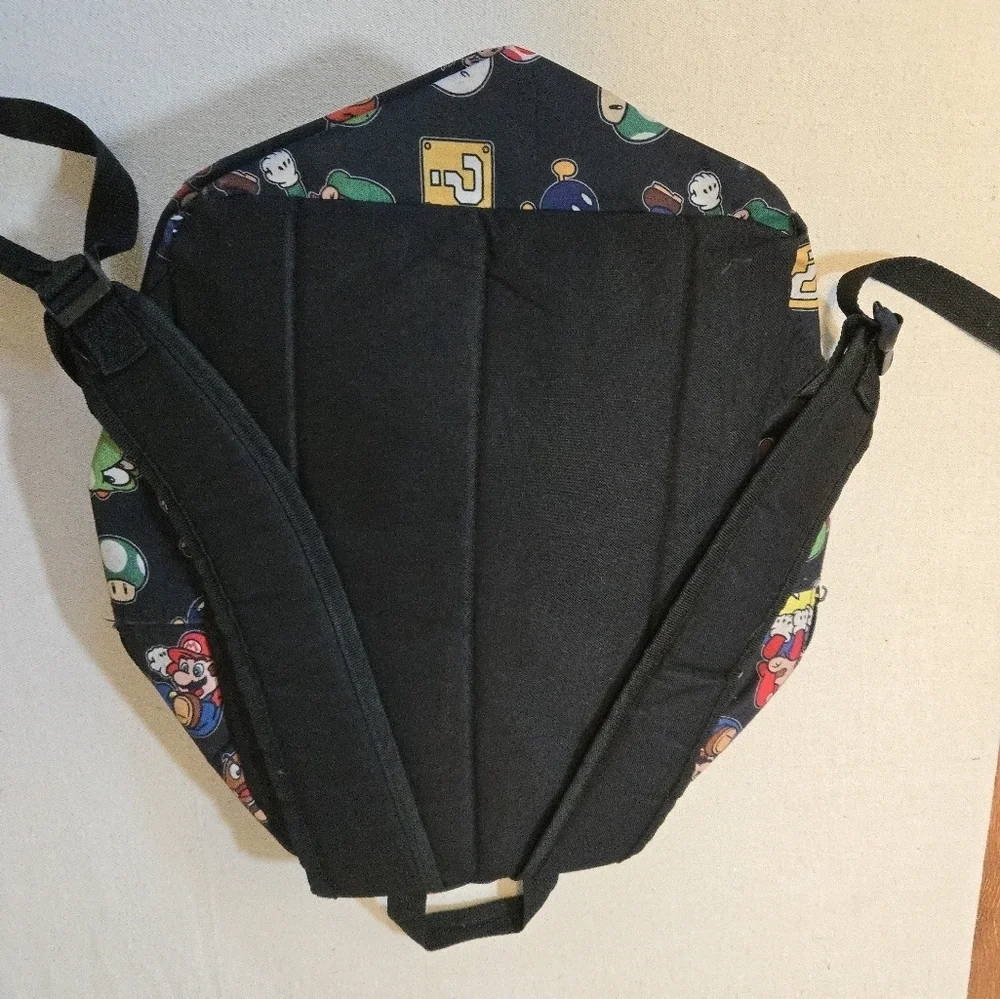 Mario Black Backpack with Colorful Character Design Comicon Mario Gaming